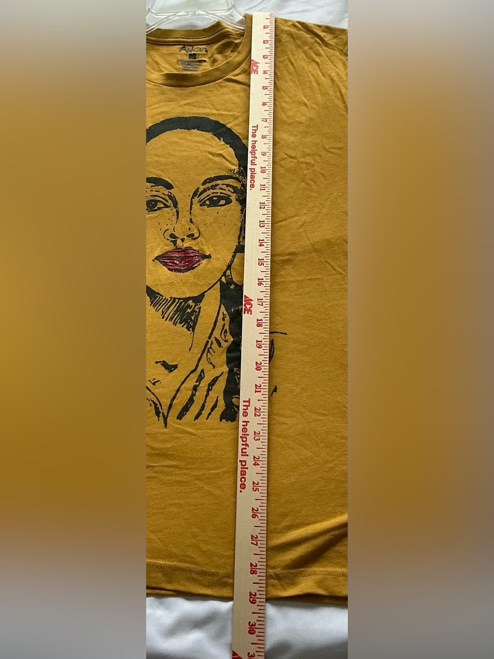 Askan NYC “Miss Adu” Sade Graphic Tee Mustard Yellow M Neo Soul Band Merch Y2K - Picture 4 of 8